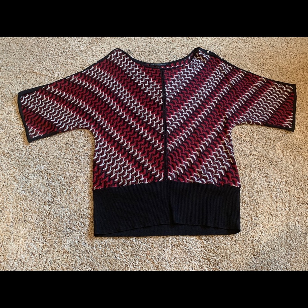 White House Black Market,  Red and Black Sweater